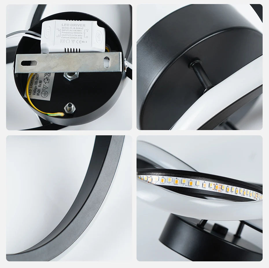 Household LED Chandelier Three Colors Lamp Modern Style Ceiling Lamp Bedroom Light Surface Installation 220v Dining Room Lamp