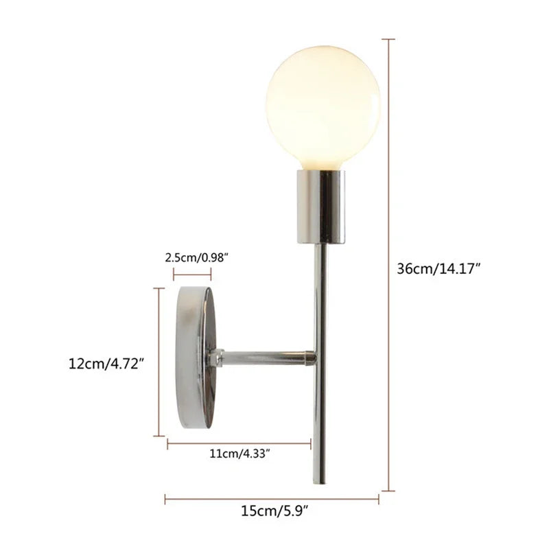 Modern minimalist wall lamp E27 4W Personality Aisle Bedroom Bedside Led lights American industrial style wall light