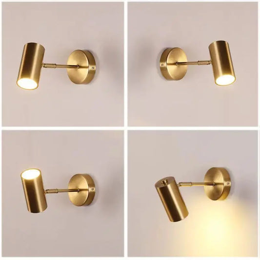 Modern Decoration Adjustable Angle LED Wall Lamps Lighting Vintage Home Vanity Light Fixture Sconce Lamps Gold Metal Iron Light