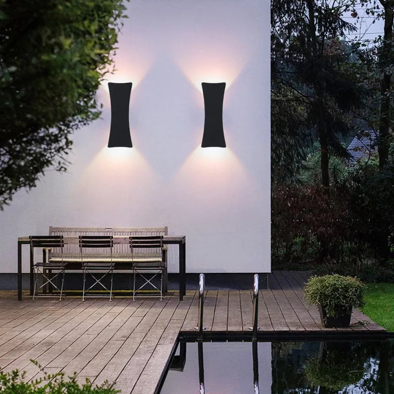 LED Lights Modern Outdoor Waterproof Wall Lights Aluminum Black White Wall Lamps Indoor/Outdoor Exterior Wall Light Fixtures