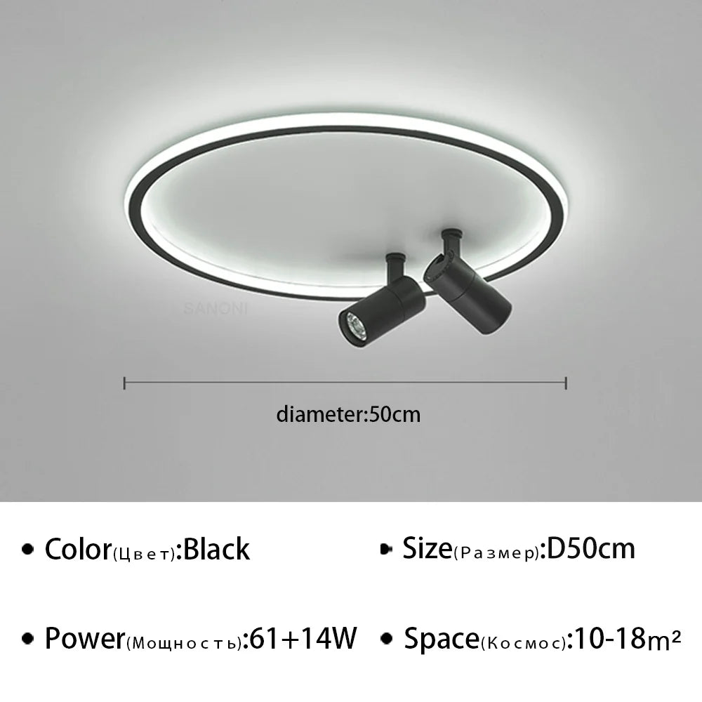 Modern LED Ceiling Lamp With Spotlight Chandelier For Bedroom Living Dining Room Aisle Home Decor Indoor Lighting Fixture Luster