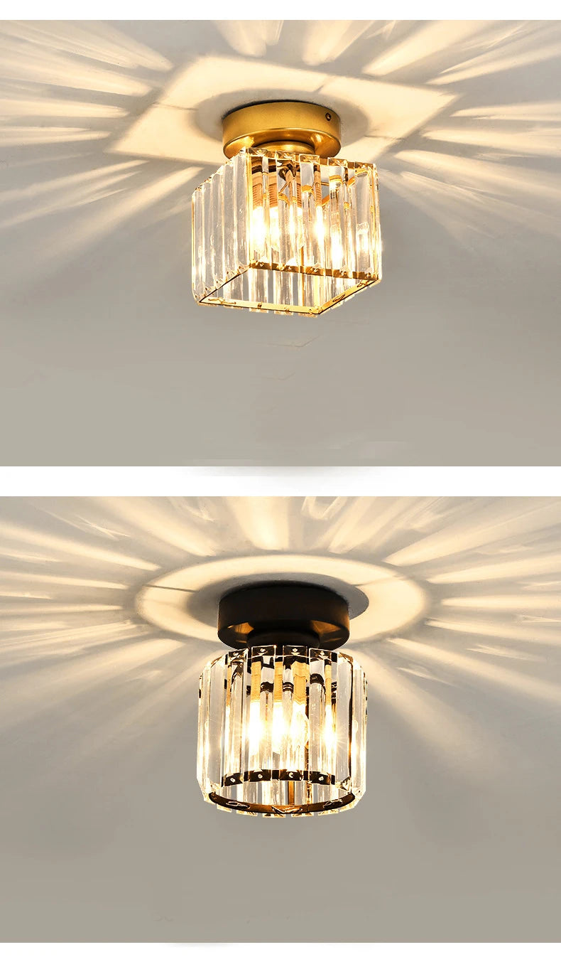 Modern K9 Crystal Pendant Light Led Ceiling Lamp Living Dining Room Nordic Chandelier Aisle Decor Balcony Corridor Fixture Lumi