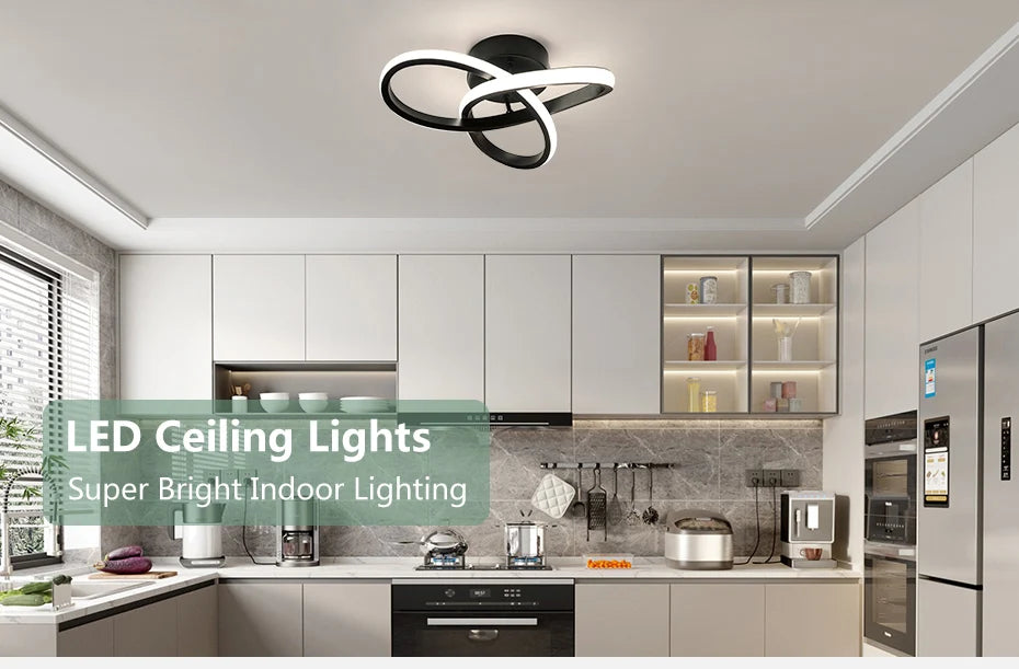 Household LED Chandelier Three Colors Lamp Modern Style Ceiling Lamp Bedroom Light Surface Installation 220v Dining Room Lamp