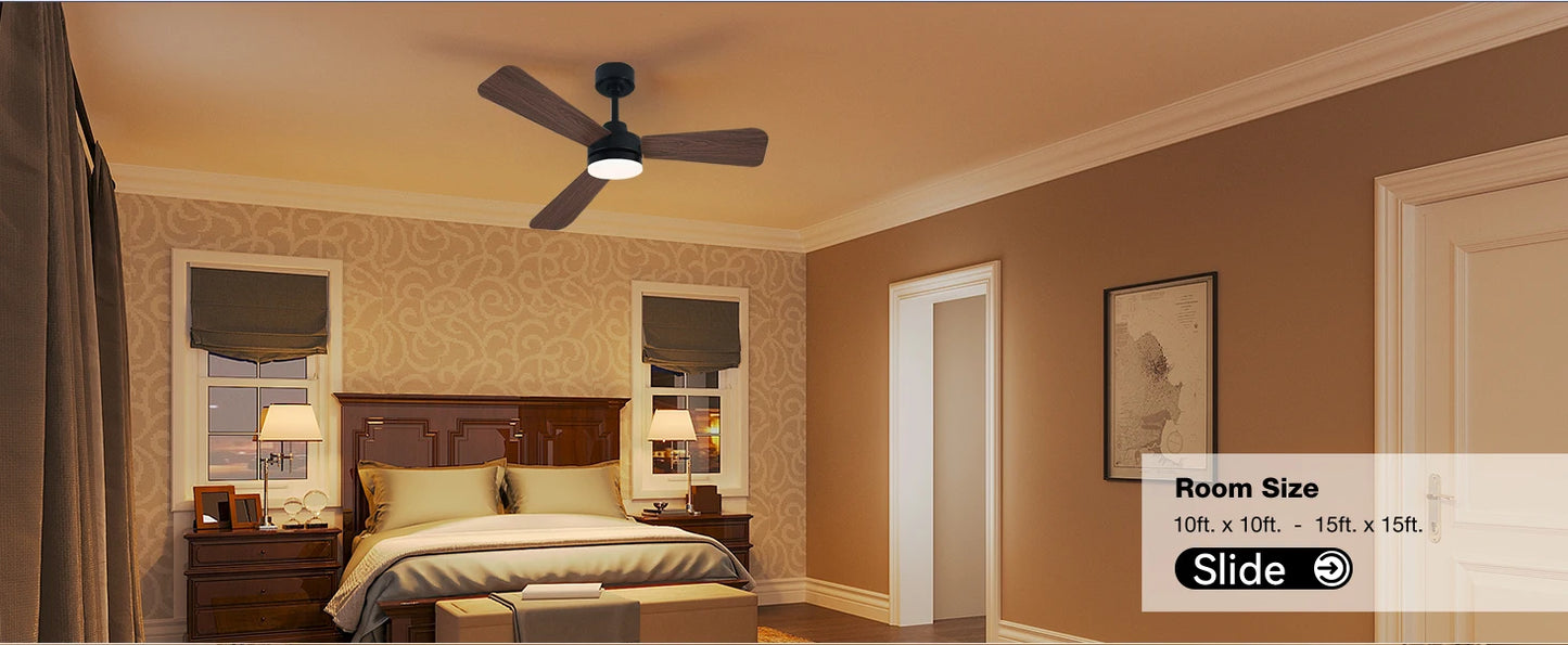 40 Inch Ceiling fan With Lights, For Living Rooms, Bedrooms, Dining Rooms, And Study Rooms, With Silent Remote Control Fan Light