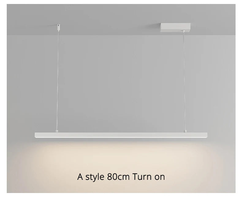 Minimalist One-word Restaurant Pendant Lights Designer Style Modern Dining Room Table Lamps Office Long Bar Table Chandelier
