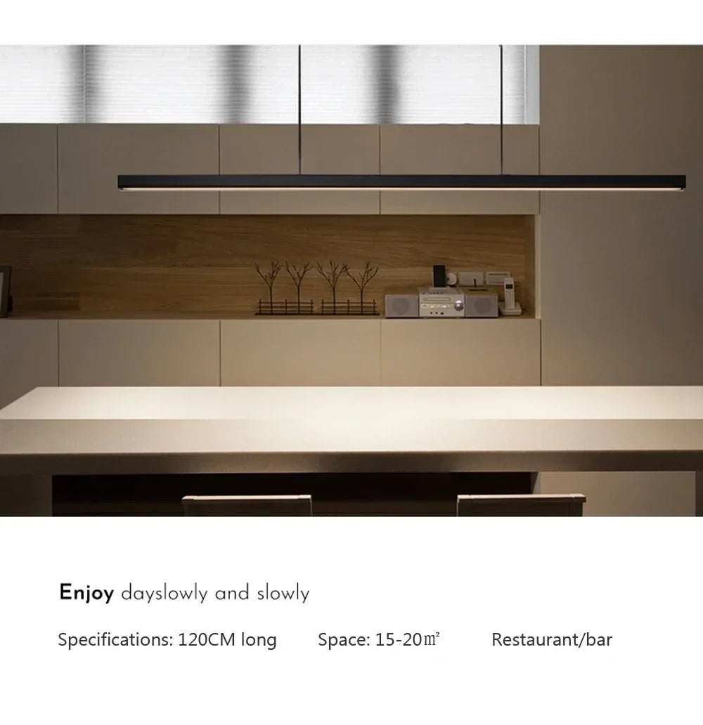 Modern LED Pendant Light For Living Dining Room Restaurant Office Long Simple Chandelier Home Deco Lighting Fixture Hanging Lamp