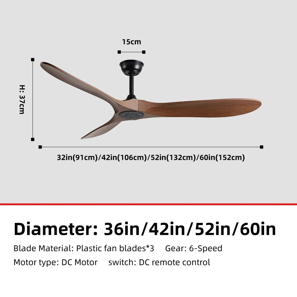 FUMANJIA 36,42,52,60 Inch Inverter Ceiling Fan w/Remote, Quiet, 6 - Speed, Energy - Efficient for Living, Dining, Study, Bedroom
