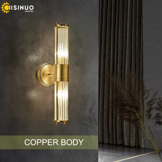 Copper Wall Sconce Light Indoor Wall Mount Lamp E14 Base Wall Fixture for Bedroom Living Room Balcony Hallway Decoration 96V240V