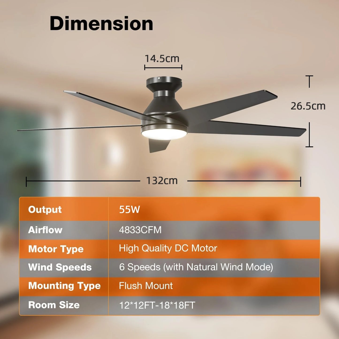 Large Lighting Ceiling Fan with Remote Control Dimming Home Silent Cool Electric Fan Nordic Living Room Ceiling Fans with Lights