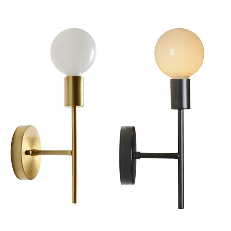 Modern minimalist wall lamp E27 4W Personality Aisle Bedroom Bedside Led lights American industrial style wall light
