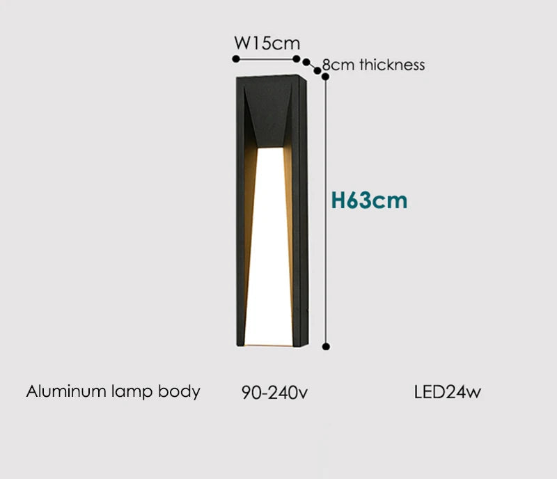 Outdoor Wall Lamp LED Black Lighting Exterior Light Fixtures AC110 220V Porch Lights Wall Mounted Garden Lamp for Patio Entryway