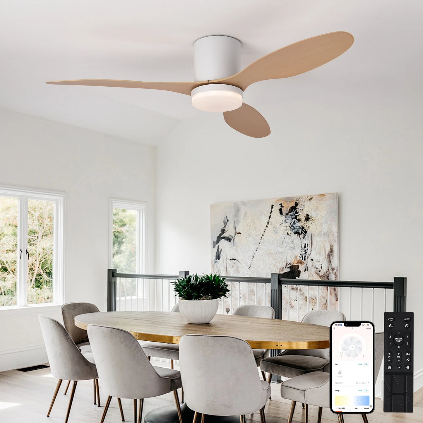 Modern LED Ceiling Fan Light Room decoration Low Floor Decorative Light Energy-saving Light With Fan In Bedroom And Living Room