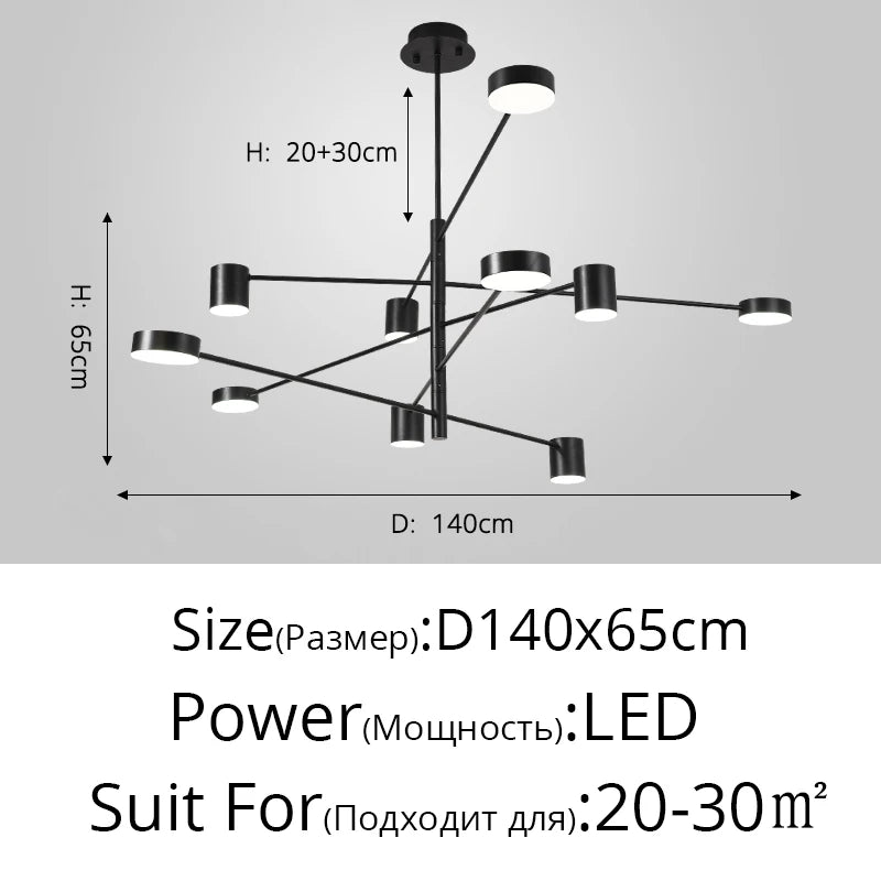 New Modern LED Chandelier Lights Bedroom Living Dining Room Gold Black Indoor Fixture Lighting Lamps Apply To AC90-260V