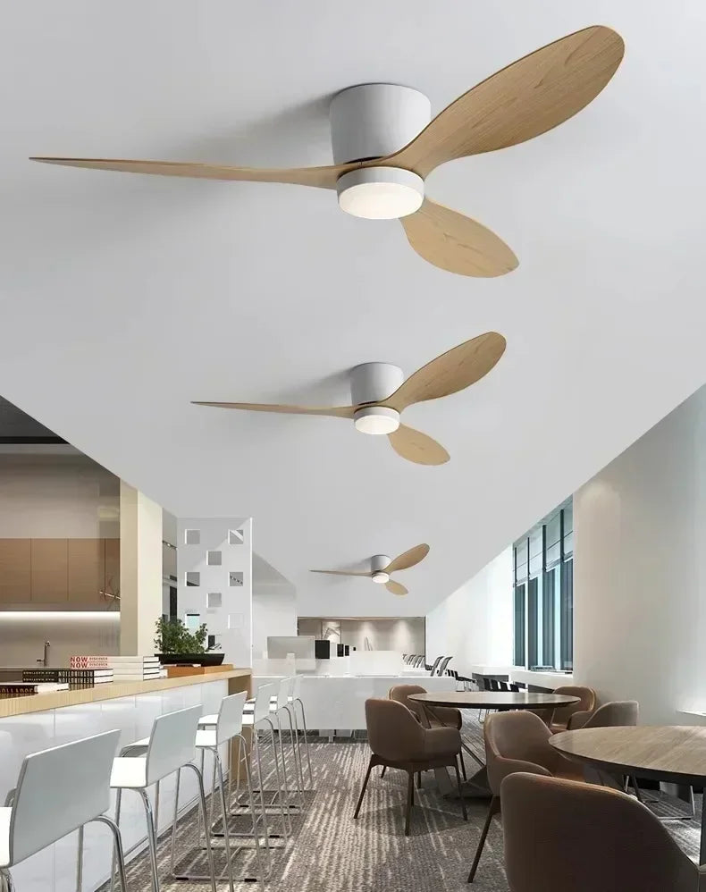 Low Floor Living Room with Lights and Remote Control Ceiling Fan, High Wind Power, Indoor Bedroom, Living Room, Dining Room