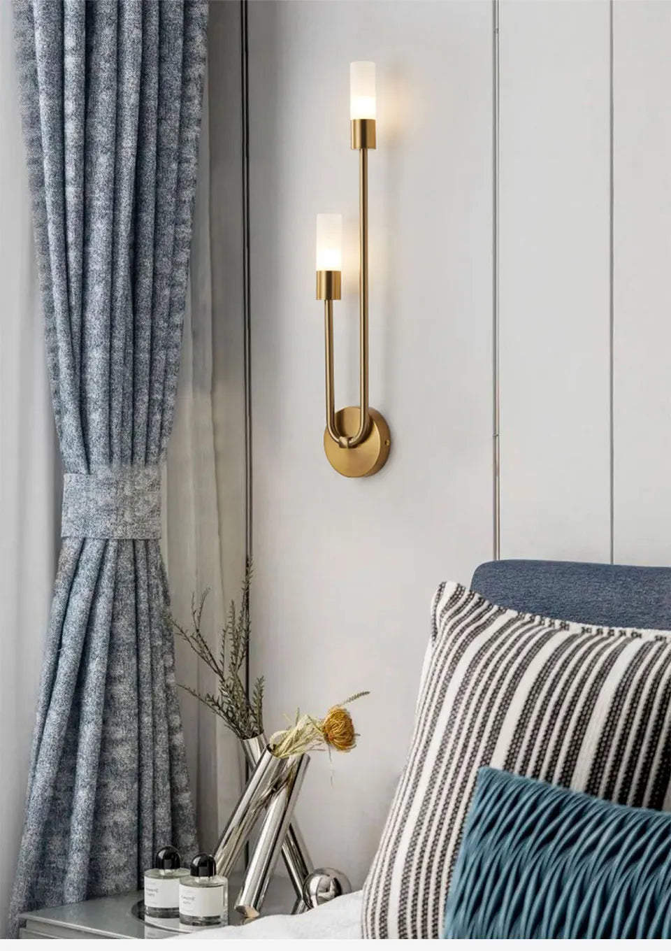 Modern Wall Lamps Indoor Wall Sconces G9 Gold Black Light Fixture Minimalist Candle Lighting for Bedroom Stairway Balcony Decora