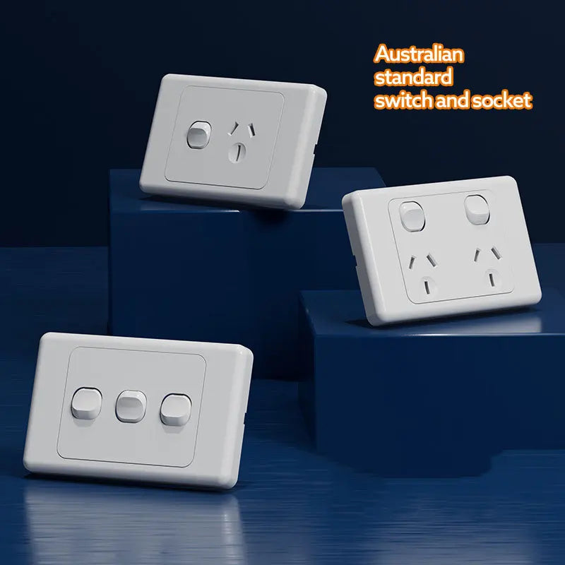 118 Type Australian Standard 1/2/3/4/5/6 Gang Six-hole 15A Wall Switch Socket USB Type-c Port Fast Charging Power Socket Panel
