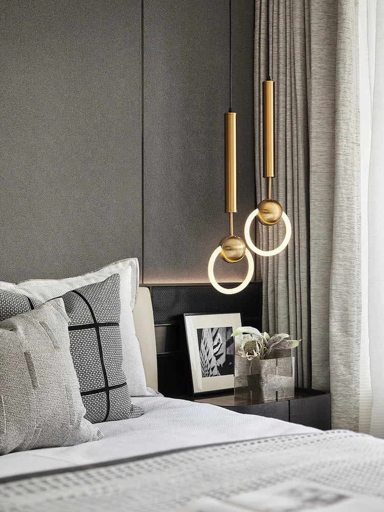 LED Pendent Lamp Modern Luxury Nordic Style Restaurant Pendant Light Bedroom Bedside Chandelier Creativity Kitchen Ceiling Light