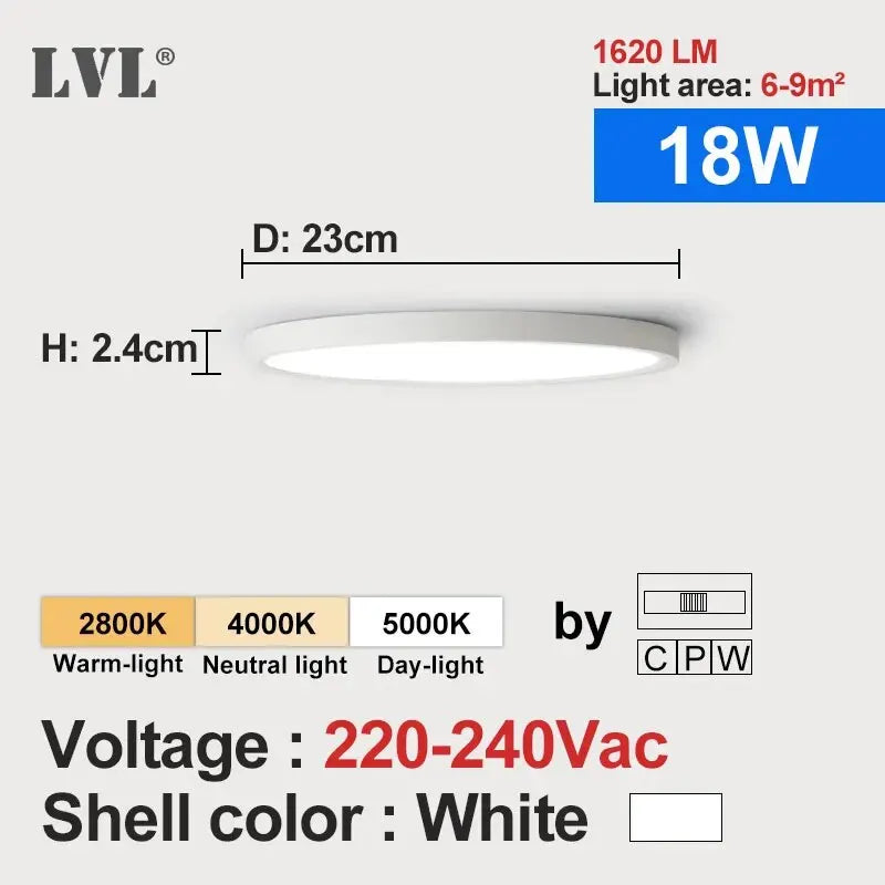 LVL LED Ceiling Light Wood Grain 3 in 1 Lighting Colors Home Lighing Kitchen Bedroom Bathroom Round Flush Ceiling Lamp