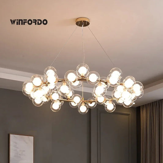 2024 LED Bubble Chandelier Lighting Pendant lamp for Living Dining Room Luminaire With G4 Led 110V-220V Winfordo （ NOT PLASTIC)