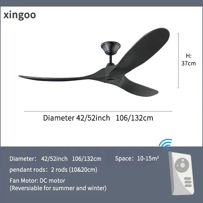 Intelligent LED Ceiling Fan for Home Decoration Pendant Light, Equipped with Reversible Motor, Suitable for Summer and Winter