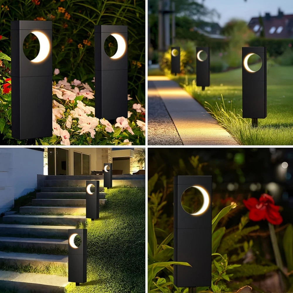 Solar Pathway Lights Outdoor Waterproof Bright Moon Auto On/Off Garden Light for Yard Patio Porch Lawn Outside Decor Lighting
