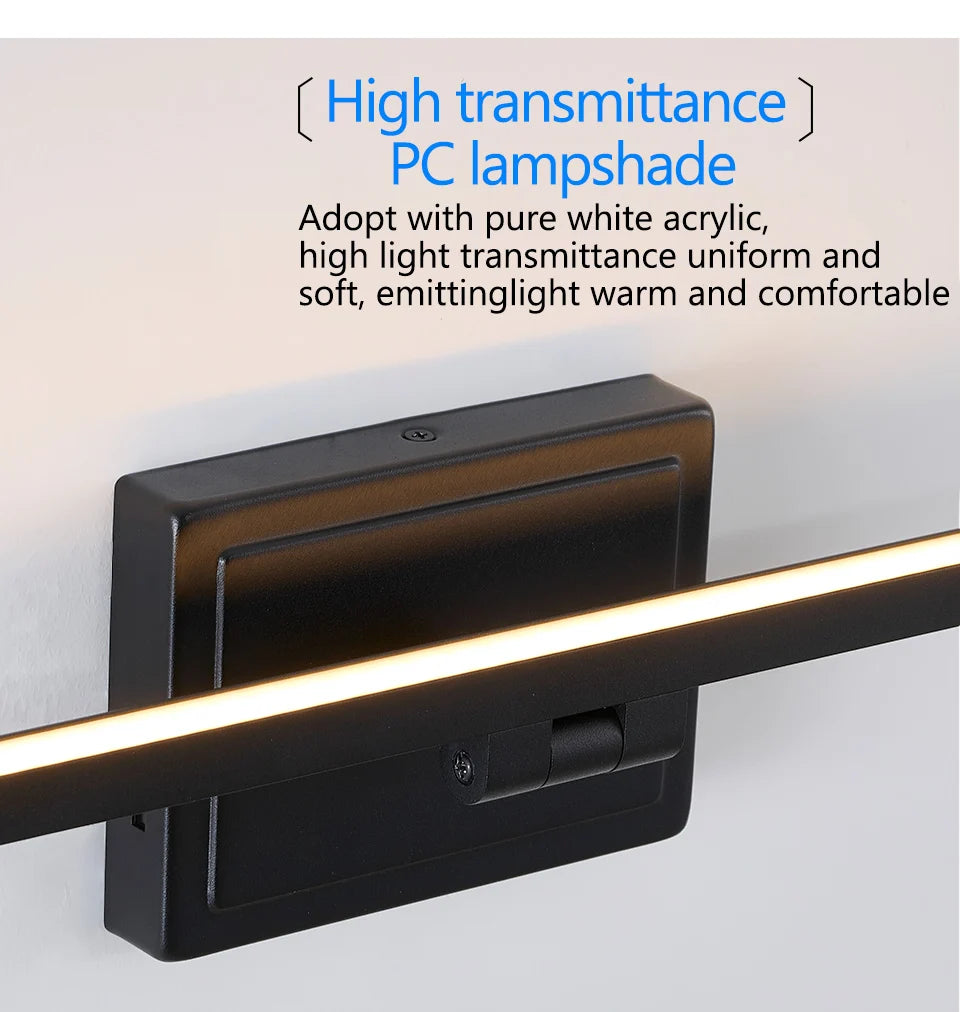 Modern Bathroom Vanity Light LED Dimmable 5CCT Bathroom Light Fixture 180° Rotatable for Over Mirror Bar Bathroom Restroom Decor