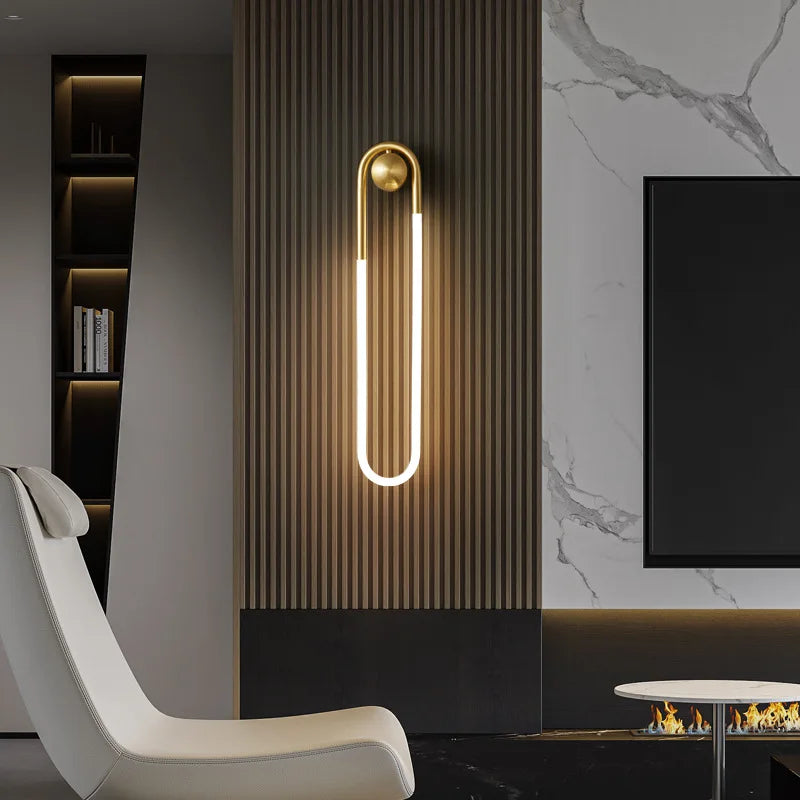 Minimalist U-shaped Wall lamp Modern designer Creative Study Living room Bedroom Background Wall light Bedhead