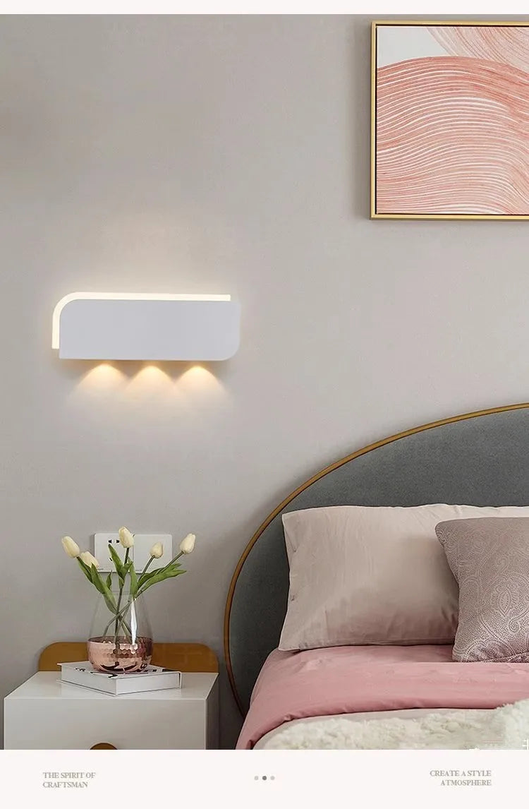 Nordic minimalist creative personality long strip wall lamp modern simple living room aisle bedroom bedside lamp background wall