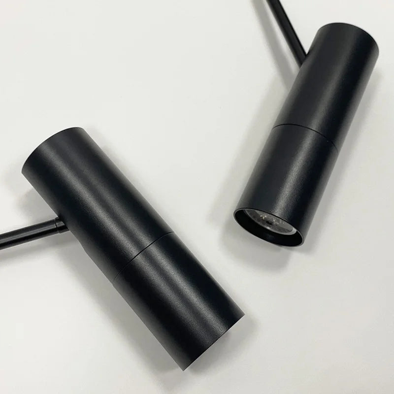 Nordic Black LED Chandelier Pendant Lights Bedroom Bedside Lighting Decor Dining Fixture Hanging Lamp Adjustable Angle Lustres