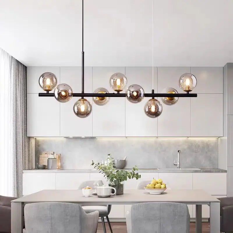 Modern Glass Pendant Lights Black Gold For Living Room Kitchen Restaurant Hotel Bar Front Desk Decor Hanging Lighting Fixture