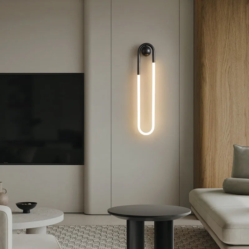 Minimalist U-shaped Wall lamp Modern designer Creative Study Living room Bedroom Background Wall light Bedhead
