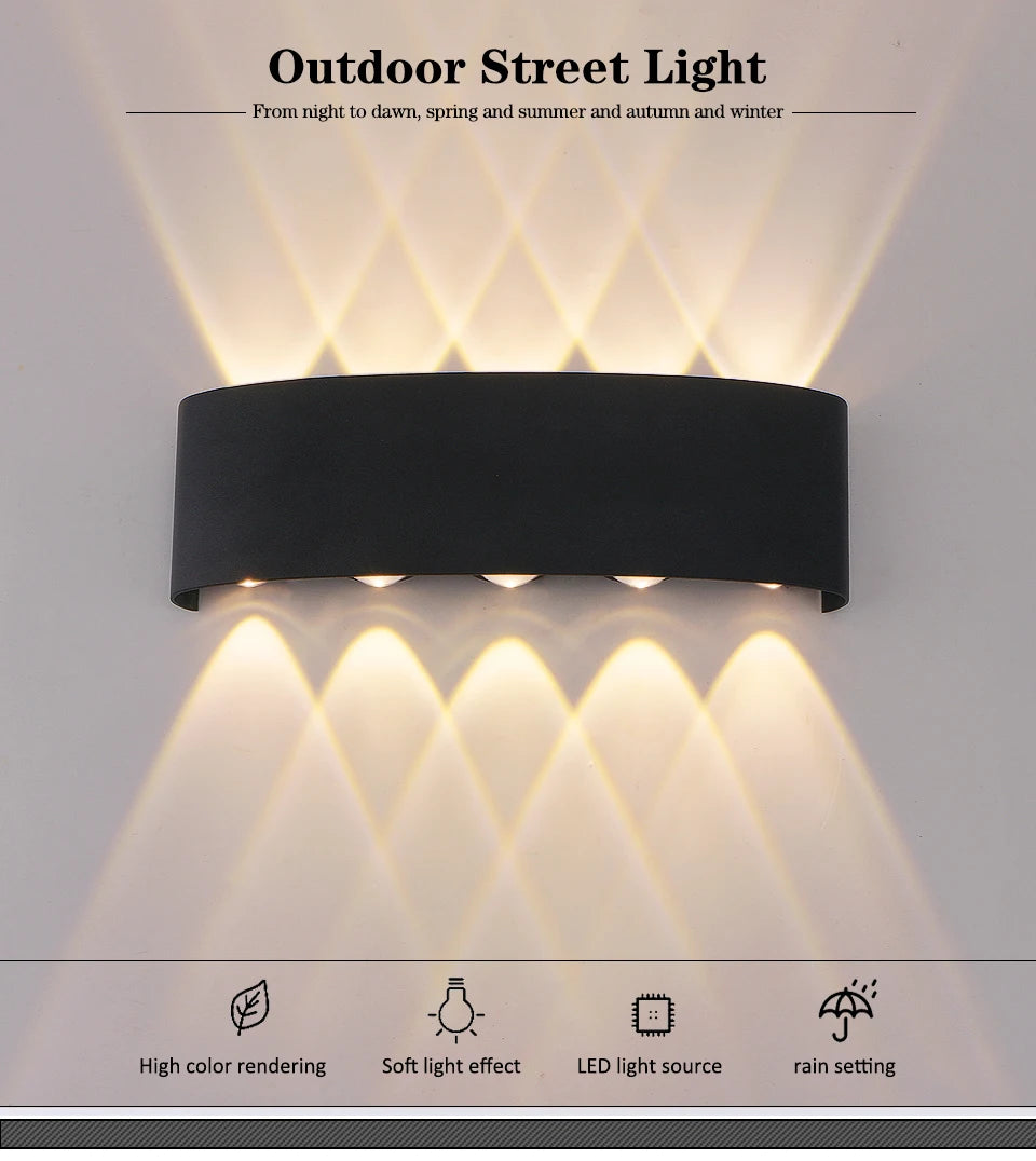 LED Wall Lamp 4/6/8/10 Outdoor Wall Lamps Up And Down Towards Lighting For Indoor Room Decoration Garden Lighting Street Lights